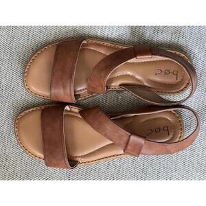 b.o.c. Brown Leather Slingback Sandals Size 8M